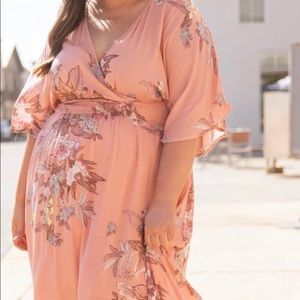 In A Dreamlike State Maxi Dress, Rose Tan size 1X